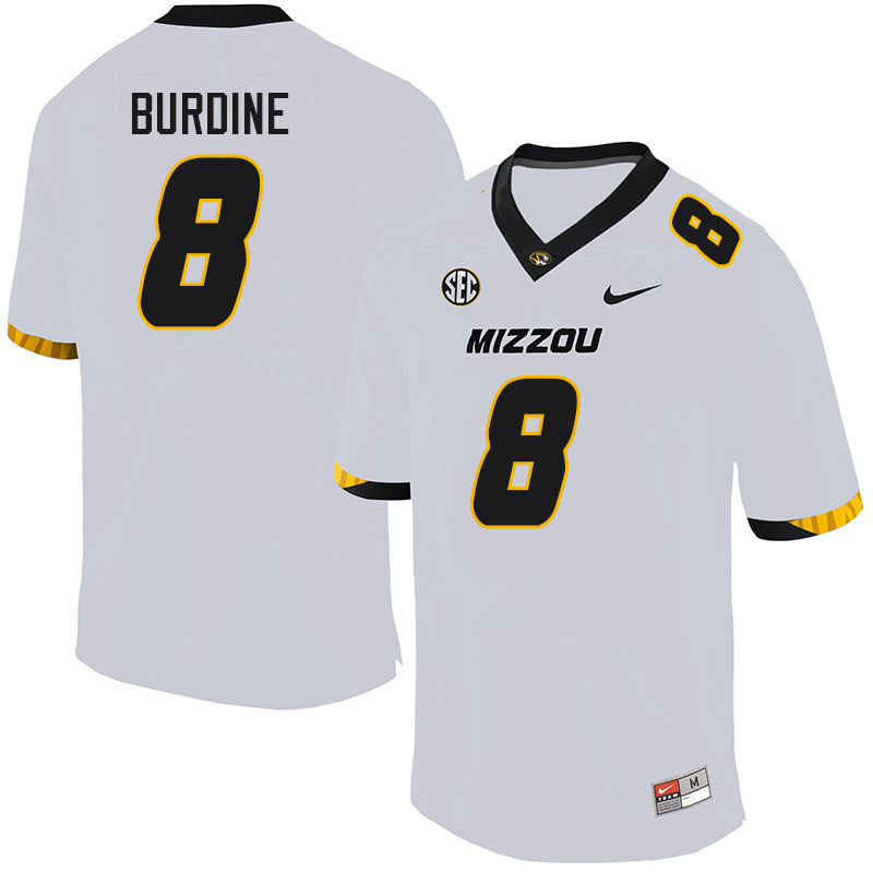 Men #8 Ish Burdine Missouri Tigers College Football Jerseys Sale-White - Click Image to Close